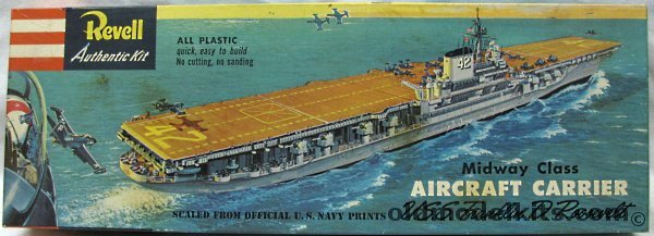 Revell 1/547 Midway Class USS Franklin D. Roosevelt Aircraft Carrier - 'Pre S' Kit, H307-249 plastic model kit